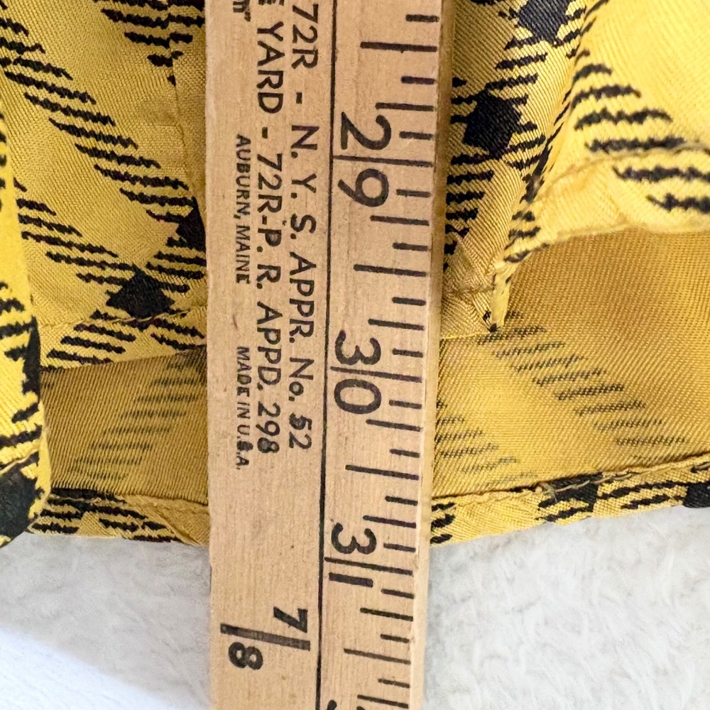 Urban Outfitters Yellow Plaid Ruffle Mini Dress Long Sleeve Mustard Black Small - Picture 4 of 9